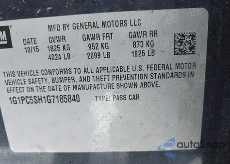 2016 Chevrolet Cruze Limited Ls Auto z USA, uszkodzony, nr VIN 1G1PC5SH1G7185840